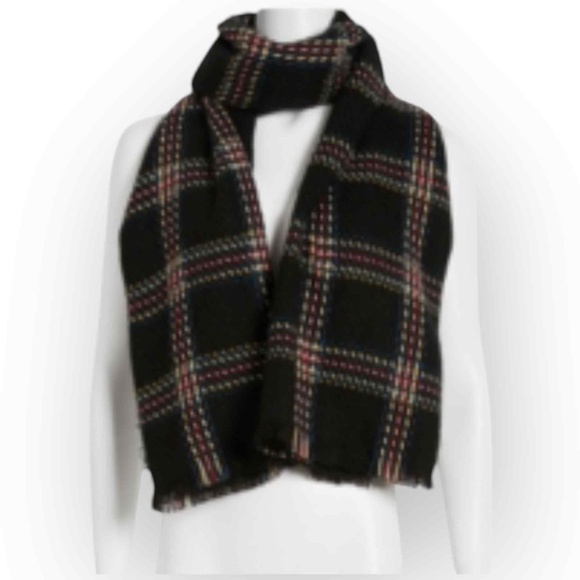 Cejon Accessories - Cejon Women’s Lightweight Plaid Blanket Wrap, Black
